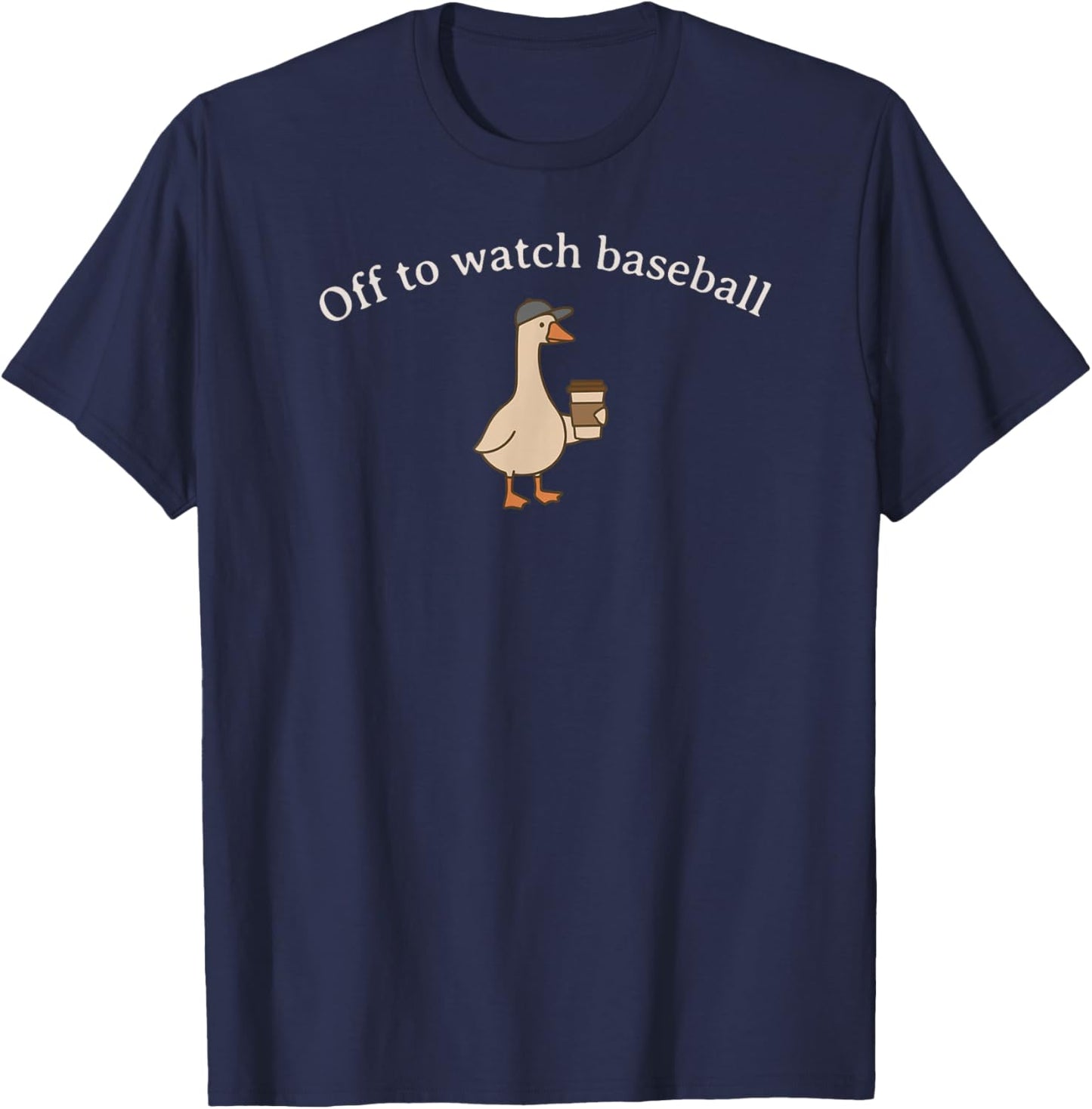 Off to Watch Baseball Funny Meme Goose Happy Game Day Retro T-Shirt - T-Shirt | Navy