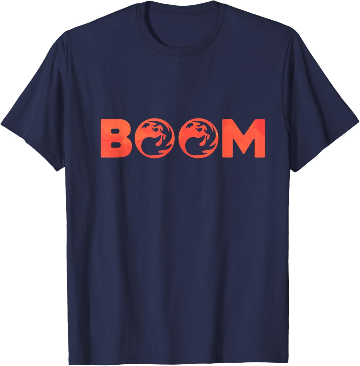 Boom Red Color Mountain Mana Magic T-Shirt - T-Shirt | Navy