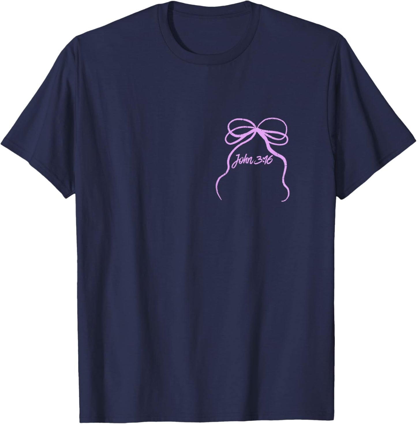 John 3 16 Bible Verse Christian Phrase Jesus Girls Women T-Shirt - T-Shirt | Navy