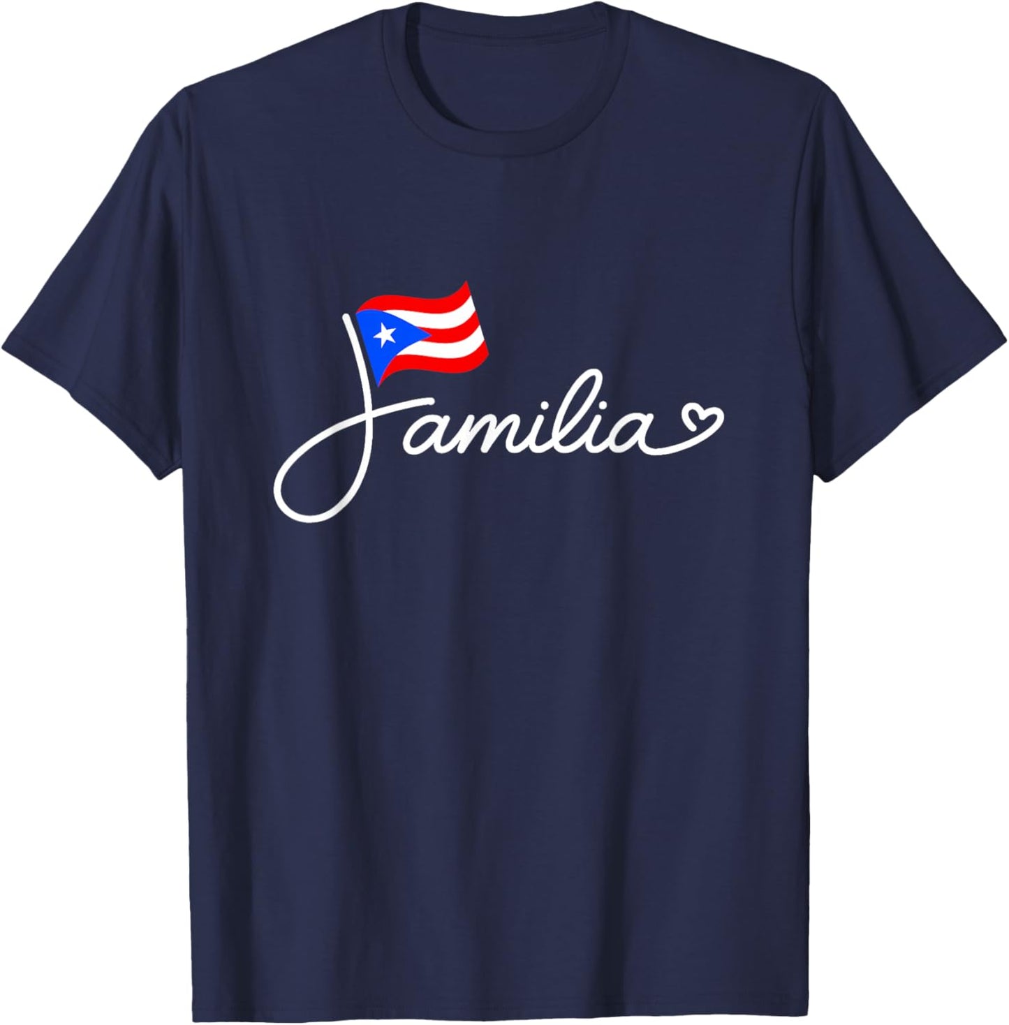 Puerto Rico Familia - Puerto Rican Flag Family Word Art T-Shirt - T-Shirt | Navy