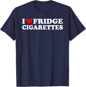 I Love Fridge Cigarettes Funny Cold Beer Pun Drinking Joke T-Shirt - T-Shirt | Navy