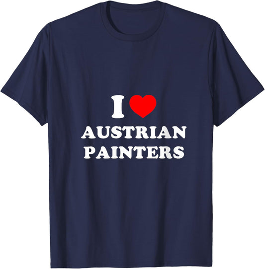 Women's I Love Austrian Painters Funny Quote V-Neck T-Shirt - T-Shirt | Navy