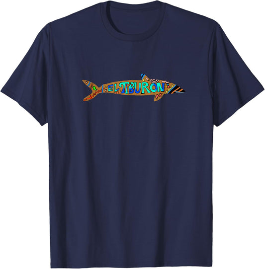 El Tiburon-Shark Spanish T-Shirt - T-Shirt | Navy
