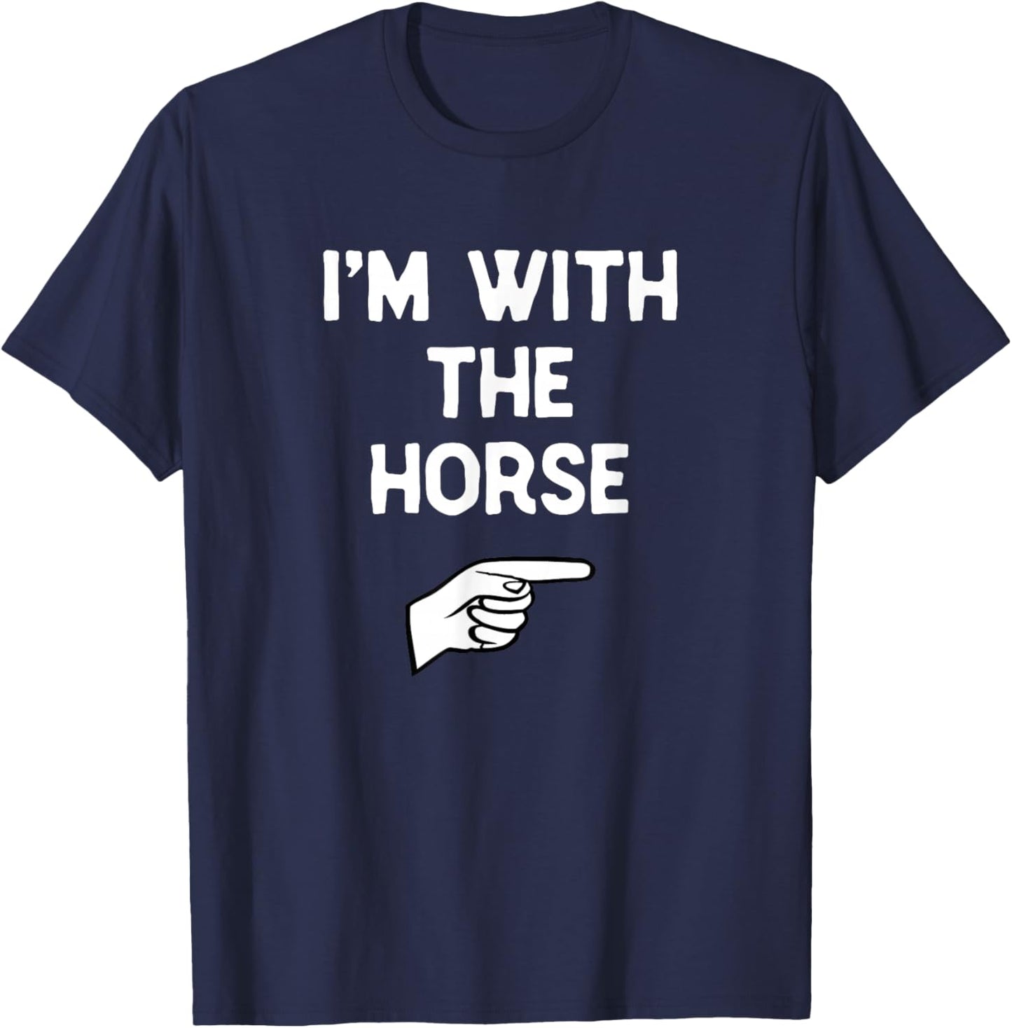 I’m with The Horse Funny Halloween Matching Costume T-Shirt - T-Shirt | Navy