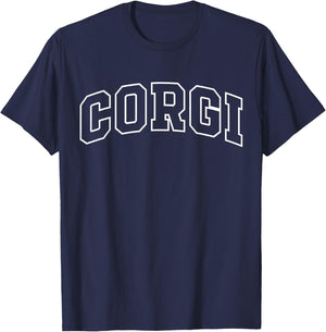 Corgi Funny Athletic Lettering Pet Owner Dog Lover T-Shirt - T-Shirt | Navy