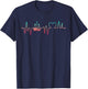 Chemistry Nerd Heartbeat Science Geek Lover Teacher Chemist T-Shirt - T-Shirt | Navy