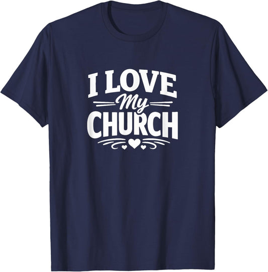 I Love My Church T-Shirt - T-Shirt | Navy