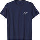 Pterodactyl Minimalist Badge Patch Line Art Dinosaur T-Shirt - T-Shirt | Navy