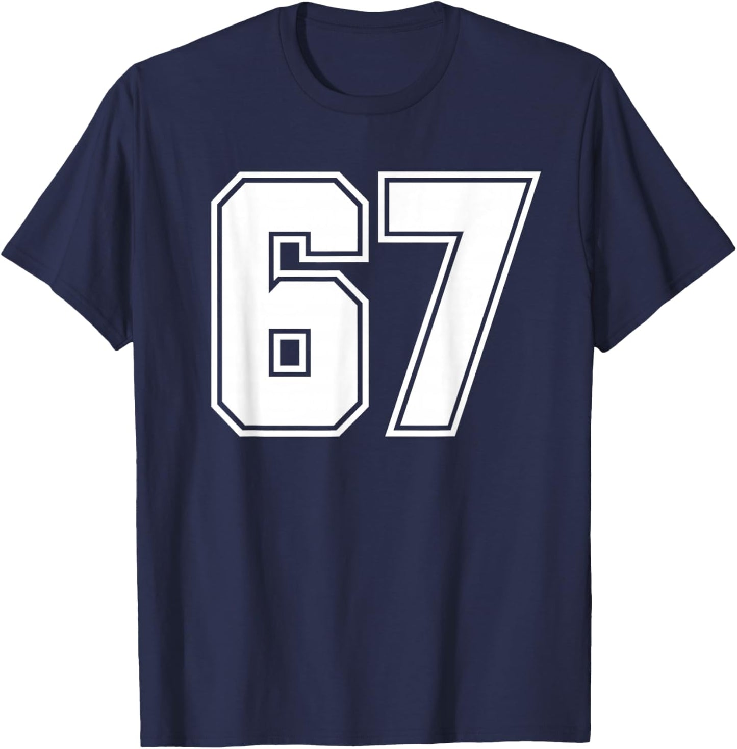 6 7 Number 67 Gen Alpha Meme T-Shirt - T-Shirt | Navy