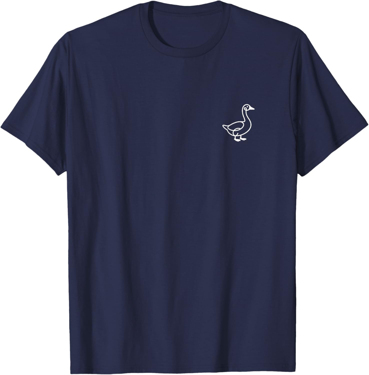 Goose Minimalist Badge Patch Line Art Animal T-Shirt - T-Shirt | Navy