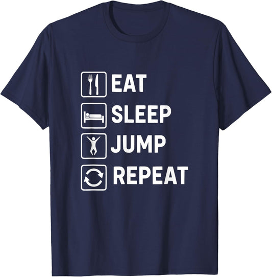 Eat Sleep Jump Repeat T-Shirt - T-Shirt | Navy