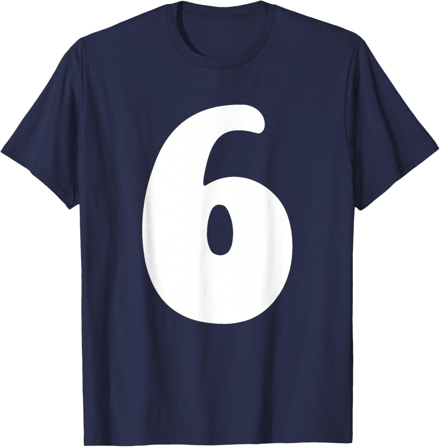 6th Birthday 6 Years Uniform Sports Team Jersey Number 6 T-Shirt - T-Shirt | Navy