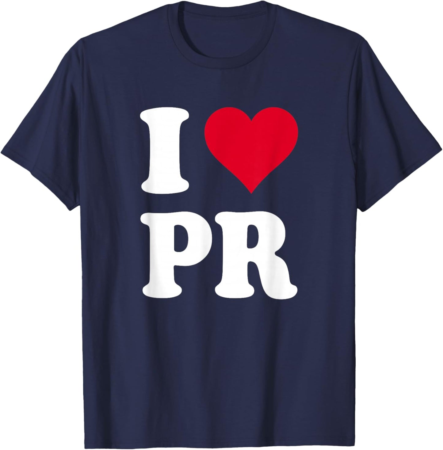 Red Heart I Love PR T-Shirt - T-Shirt | Navy