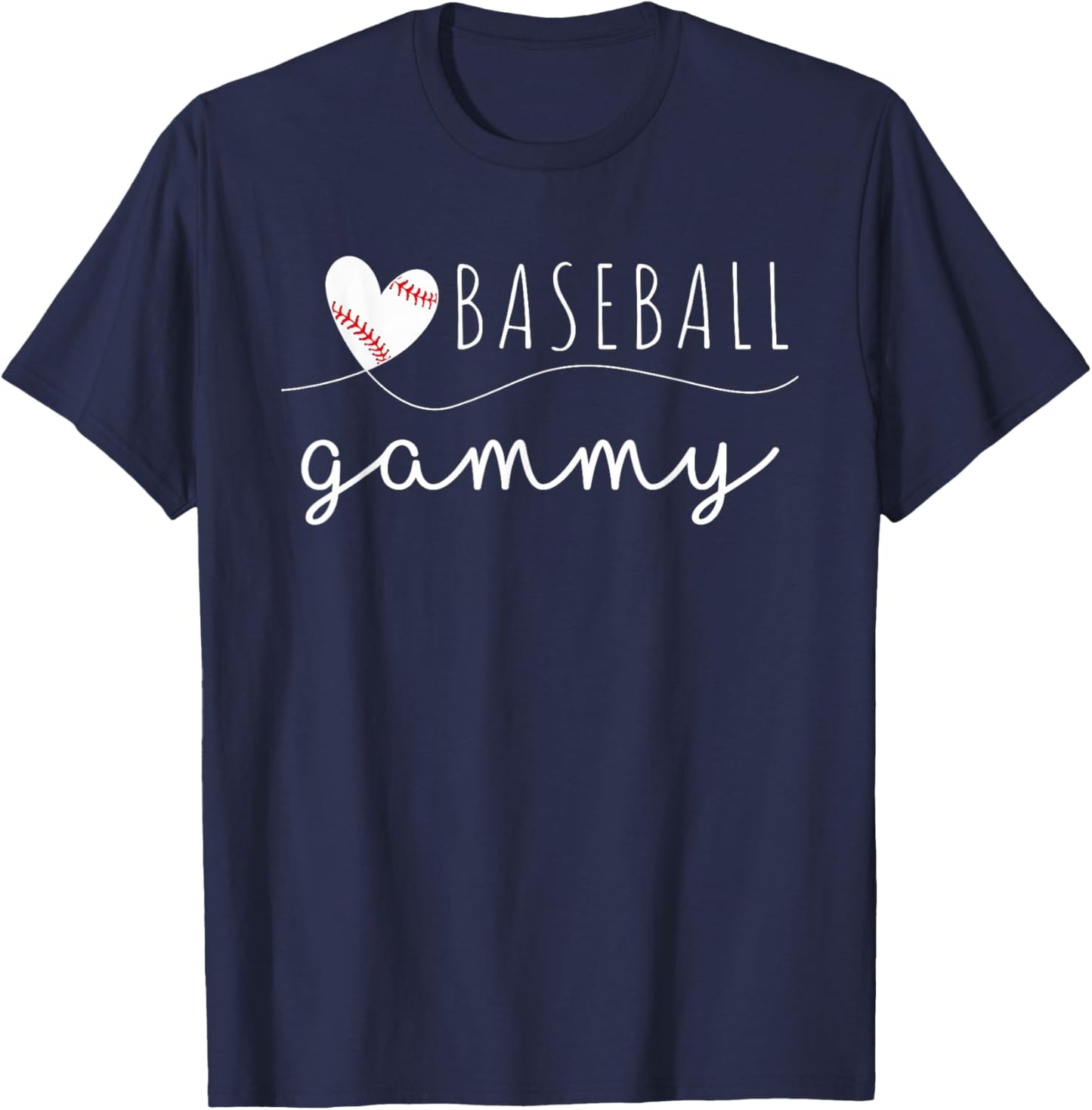 Baseball Gammy Baseball Heart Family Matching T-Shirt - T-Shirt | Navy