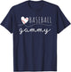 Baseball Gammy Baseball Heart Family Matching T-Shirt - T-Shirt | Navy