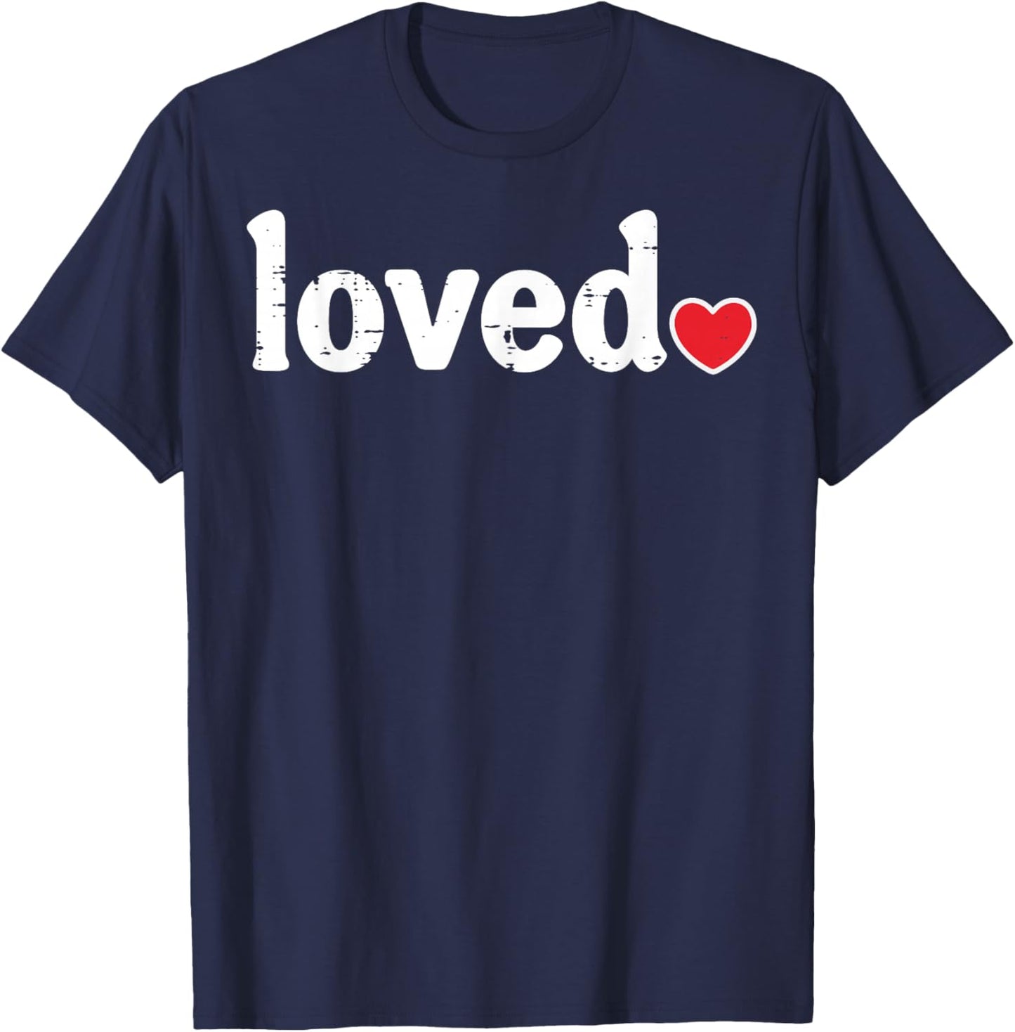 Valentines Day Loved Heart Cute Boys Girls Kids Women Men T-Shirt - T-Shirt | Navy
