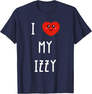 I Love My Izzy Name Funny T-Shirt - T-Shirt | Navy