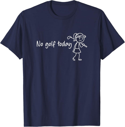 No Golf Today Funny Sad Figure Golf Player T-Shirt - T-Shirt | Navy
