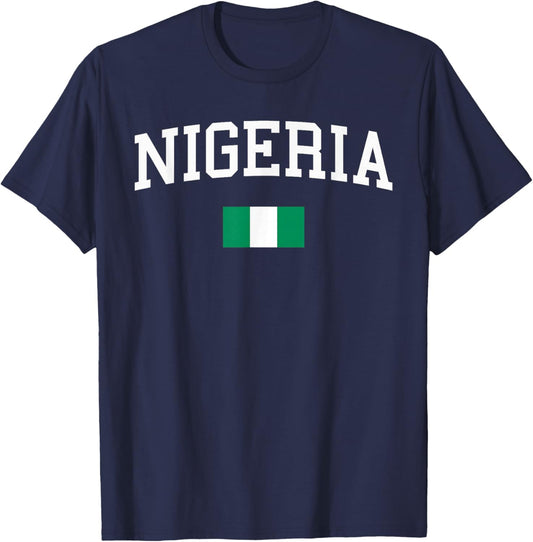 Nigerian Flag Men Women Kids Nigeria T-Shirt - T-Shirt | Navy