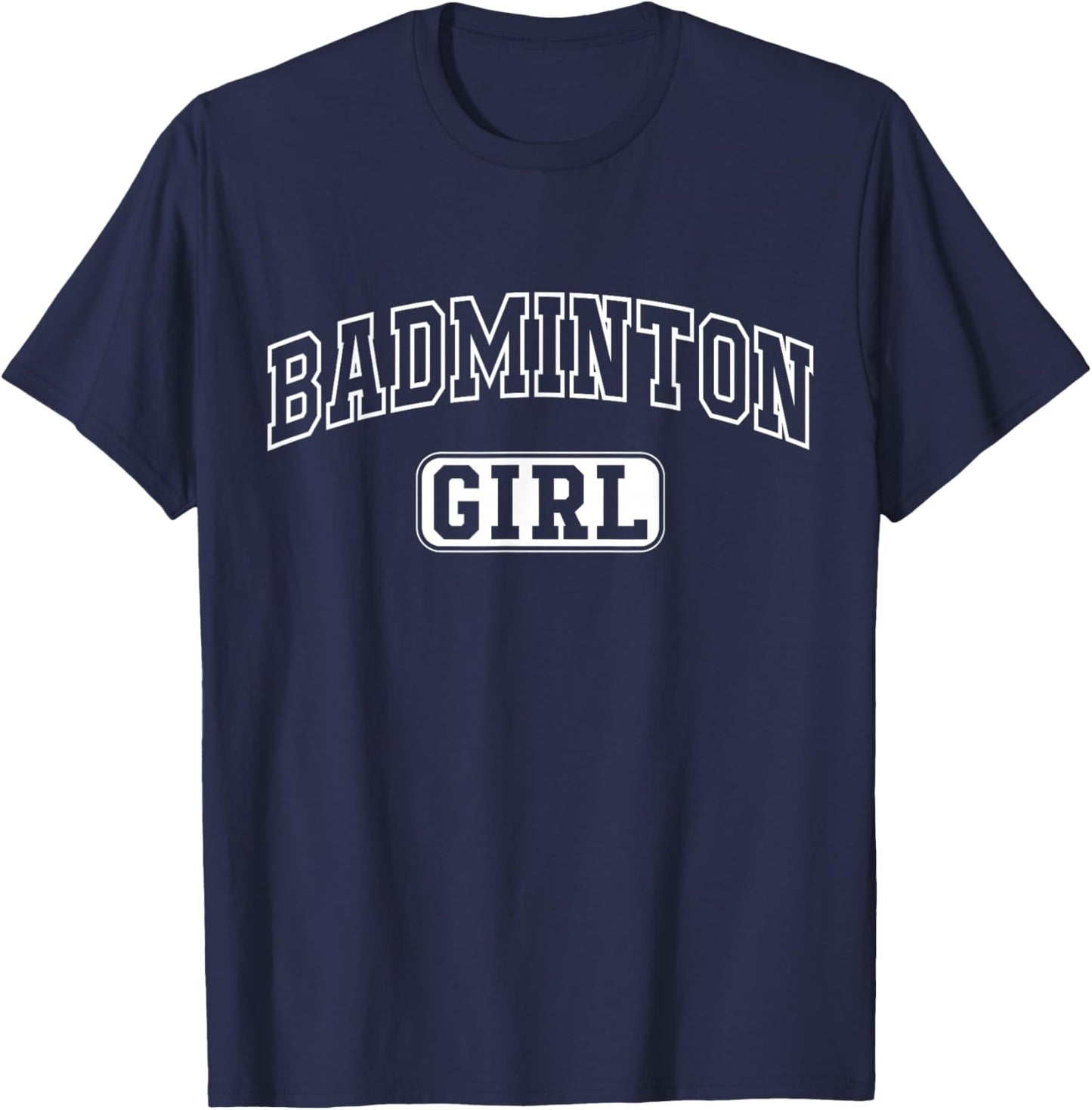 Badminton Girl Funny Athletic Lettering Daughter Youth Kids T-Shirt - T-Shirt | Navy