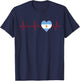Argentina Flag Heartbeat EKG Patriotic National Souvenir T-Shirt - T-Shirt | Navy