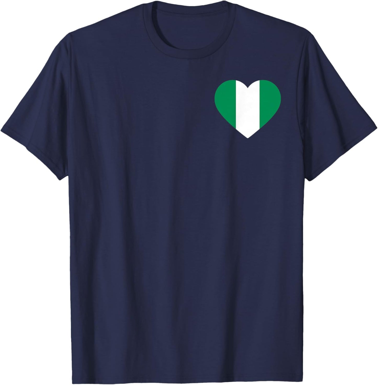 Nigeria Proud Heritage Pocket National Nigerian Flag Roots T-Shirt - T-Shirt | Navy