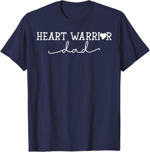 Dad of a Heart Warrior Father Heart Disease Awareness CHD T-Shirt - T-Shirt | Navy