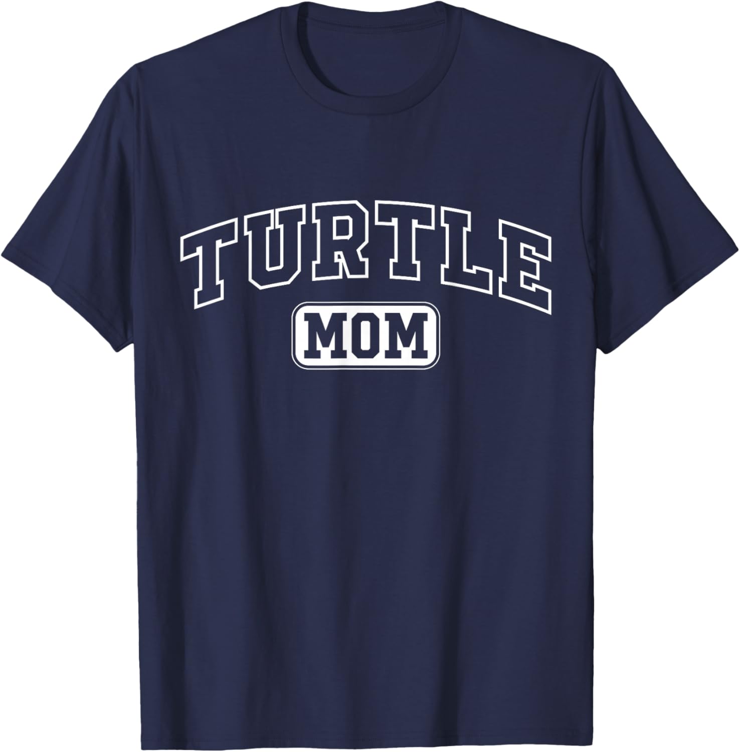 Turtle Mom Funny Athletic Lettering Pet Owner Mama T-Shirt - T-Shirt | Navy