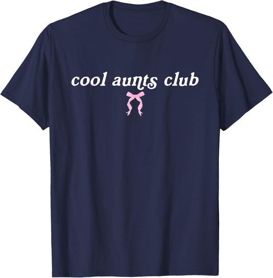Cool-Aunt Club Coquette Bow Auntie to Be Pregnancy Announce T-Shirt - T-Shirt | Navy