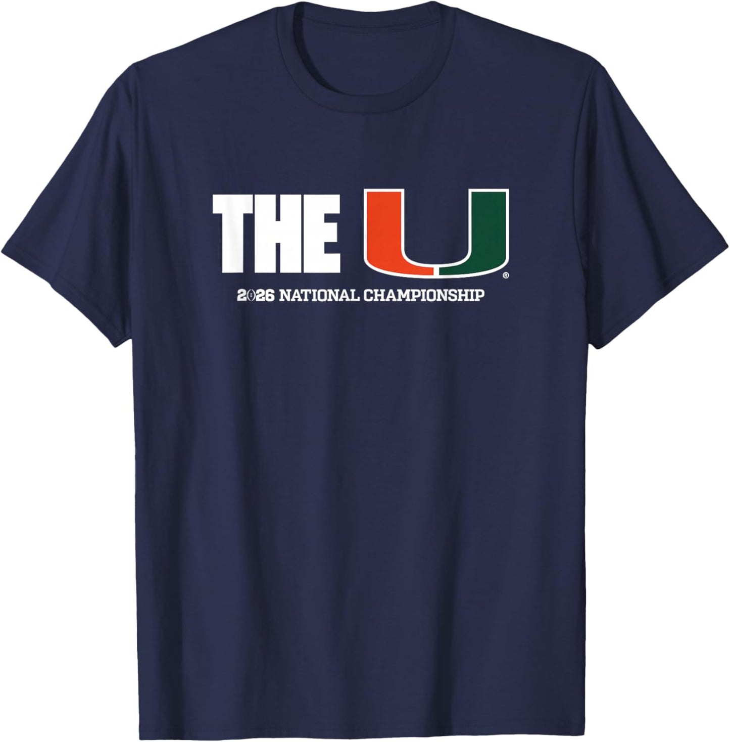 Miami 2025-26 CFP National Championship The U (Black) T-Shirt - T-Shirt | Navy