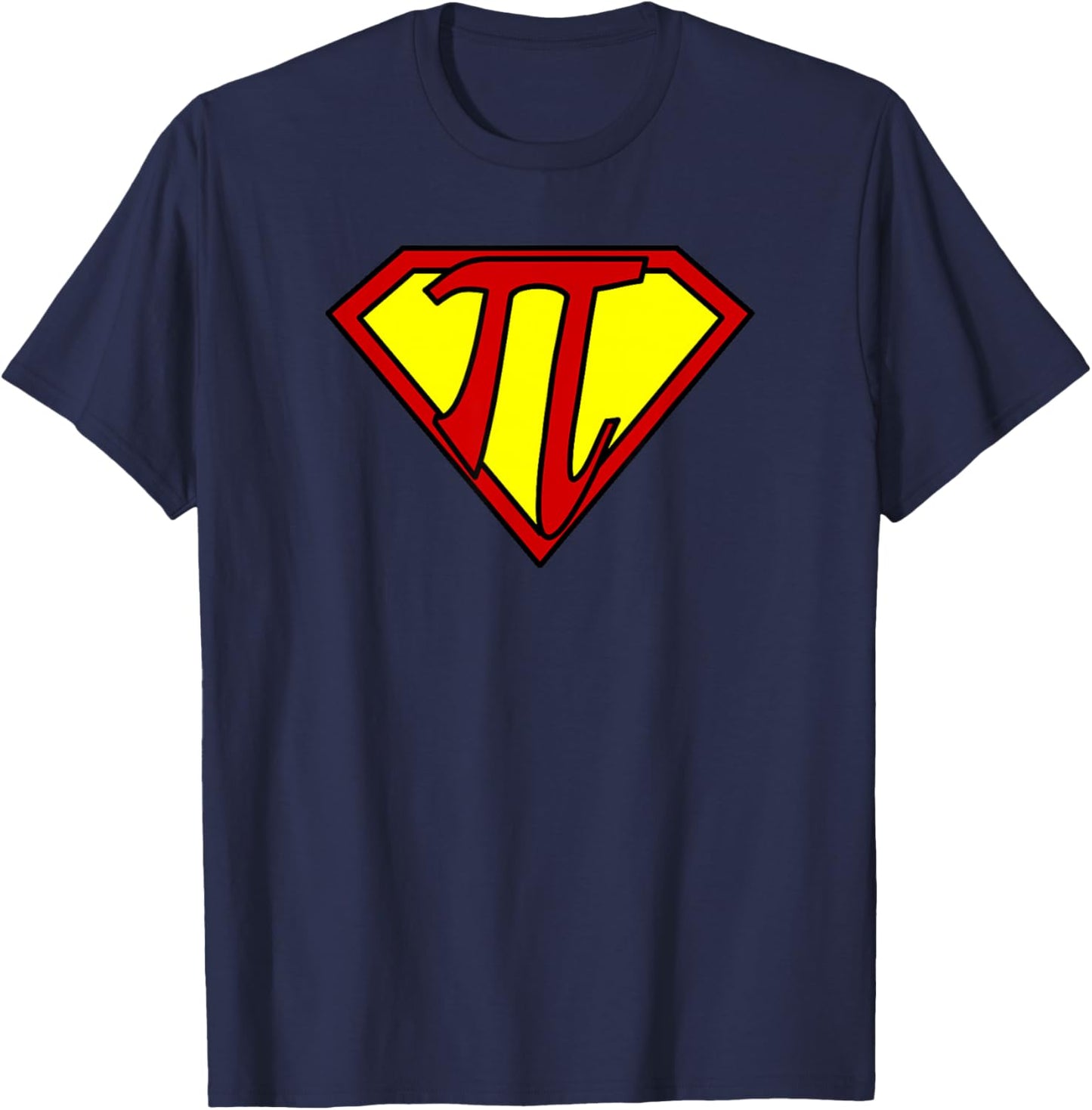 Funny Nerdy Math Nerd Super Pi Math Teacher Comic Hero Geek T-Shirt - T-Shirt | Navy