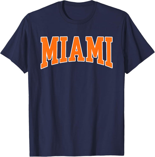 Miami - Throwback Design Print - Classic T-Shirt - T-Shirt | Navy