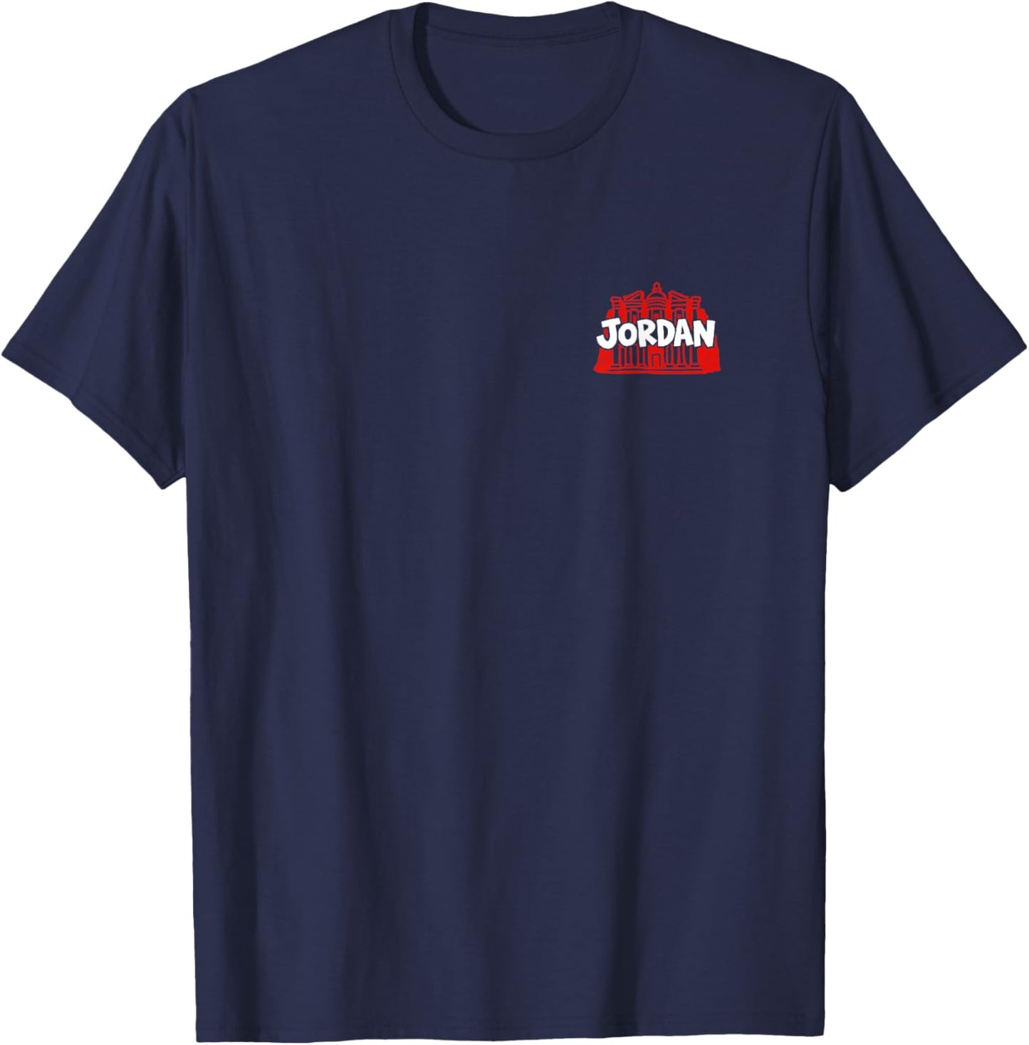 Jordan Minimalist Badge Patch Travel Souvenir T-Shirt - T-Shirt | Navy