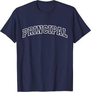 Principal Funny Athletic Lettering Education Gifts Men Women T-Shirt - T-Shirt | Navy