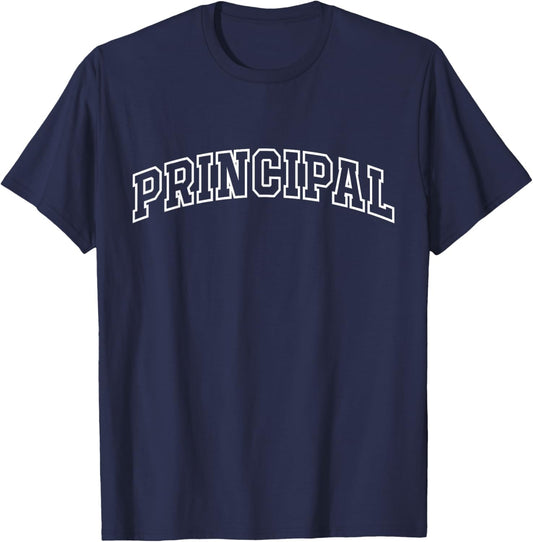 Principal Funny Athletic Lettering Education Gifts Men Women T-Shirt - T-Shirt | Navy