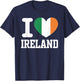 I Love Ireland Shamrock Heart Pride T-Shirt - T-Shirt | Navy