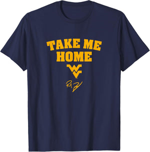 West Virginia Football: Rich Rodriguez Take Me Home T-Shirt - T-Shirt | Navy