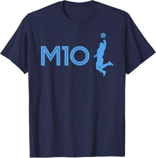 Diego Maradona M10 La Mano de Dios Hand of God Soccer Logo T-Shirt - T-Shirt | Navy