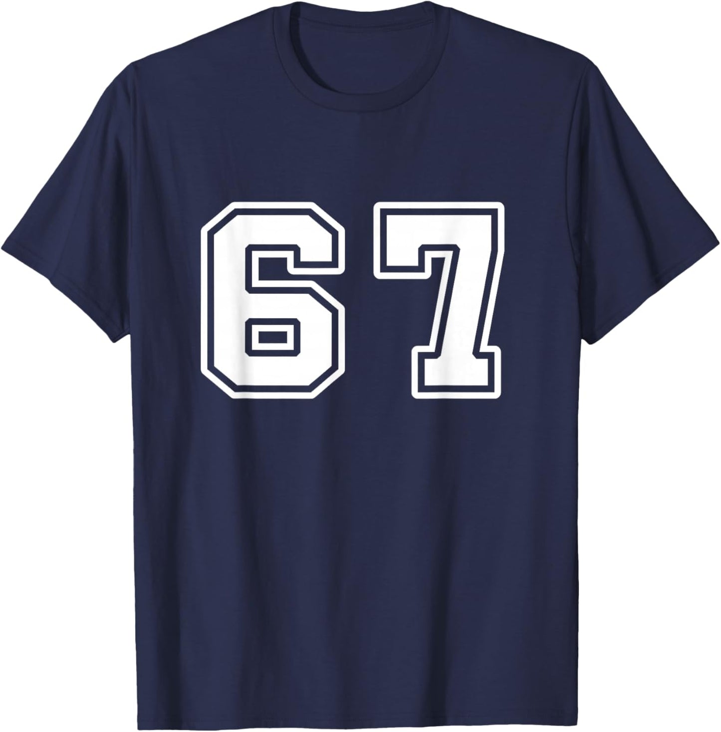 Six Seven 6 7 Meme 67 T-Shirt - T-Shirt | Navy