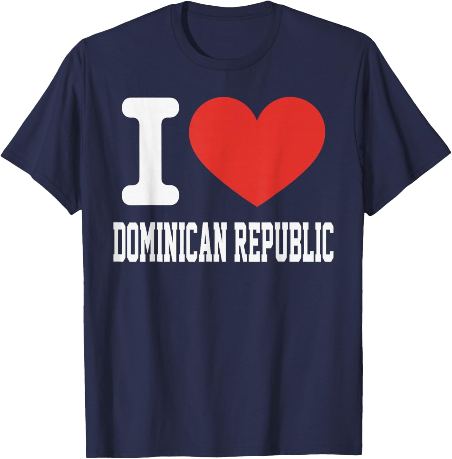 I Love Dominican Republic Heart Souvenir Lovers Pride Travel T-Shirt - T-Shirt | Navy