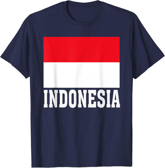 Indonesia Flag Patriotic National Roots Souvenir T-Shirt - T-Shirt | Navy