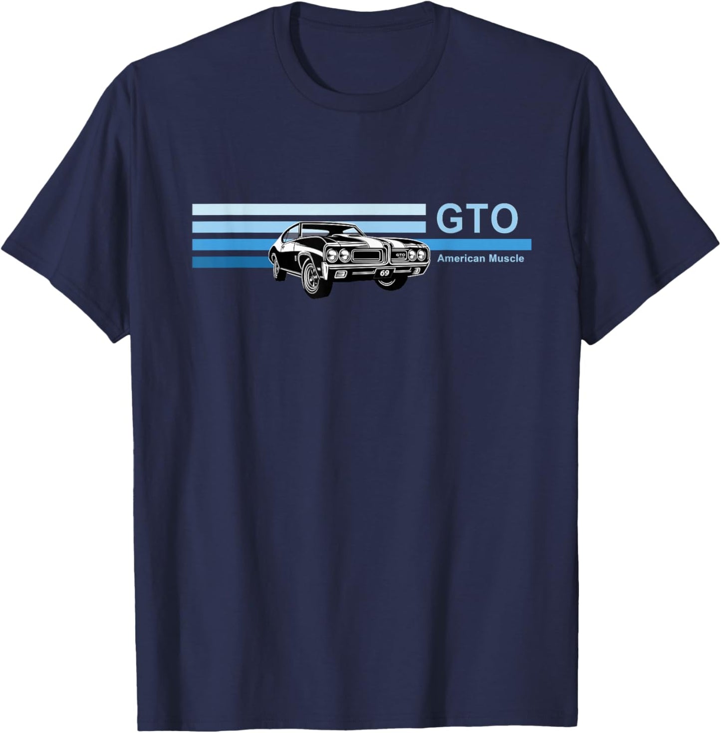 Vintage 1969 GTO, Classic Cars, American Muscle CAR Art, Blu T-Shirt - T-Shirt | Navy