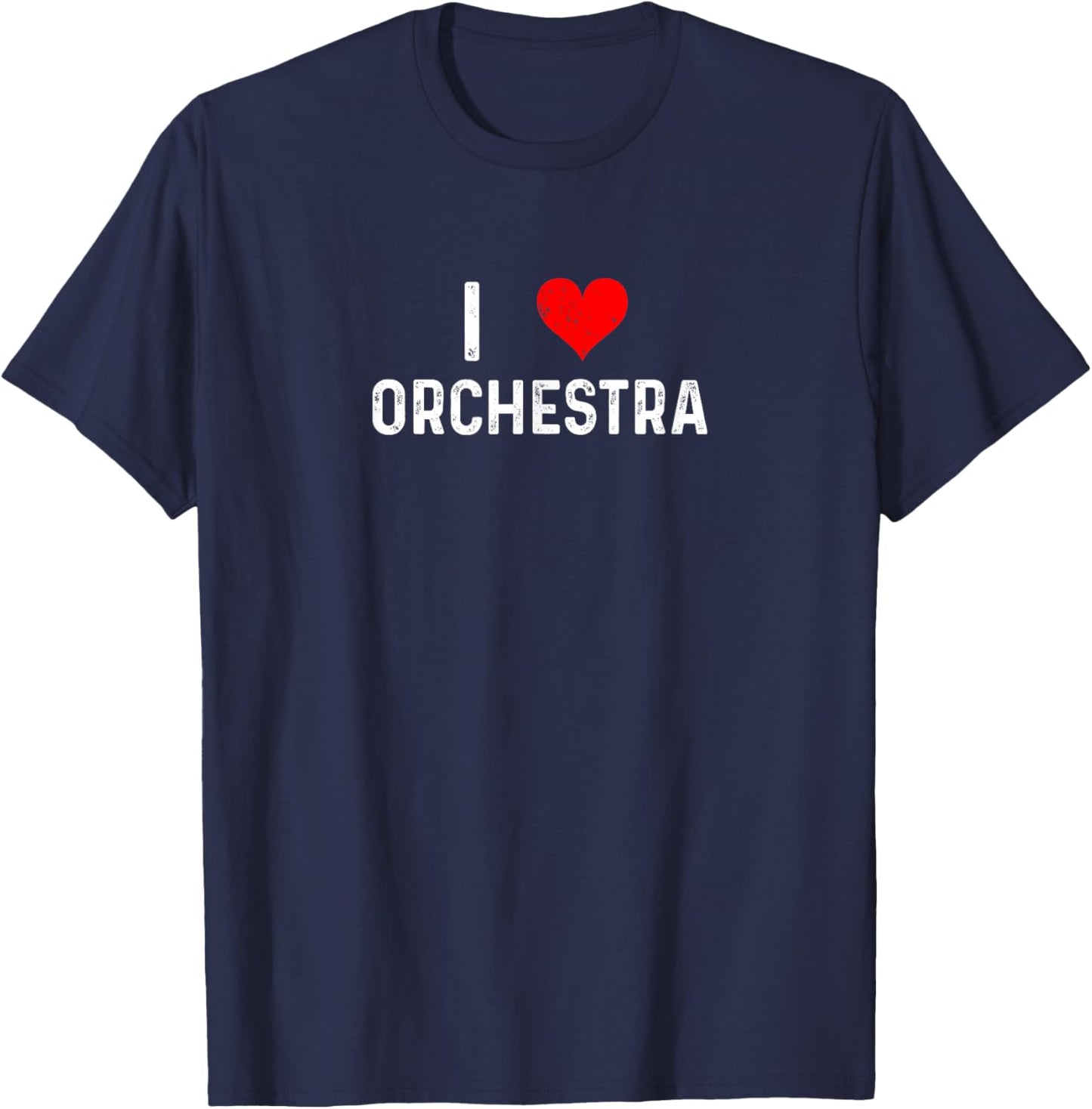 I Love Orchestra - Heart Music Flute Cello Violin Viola T-Shirt - T-Shirt | Navy
