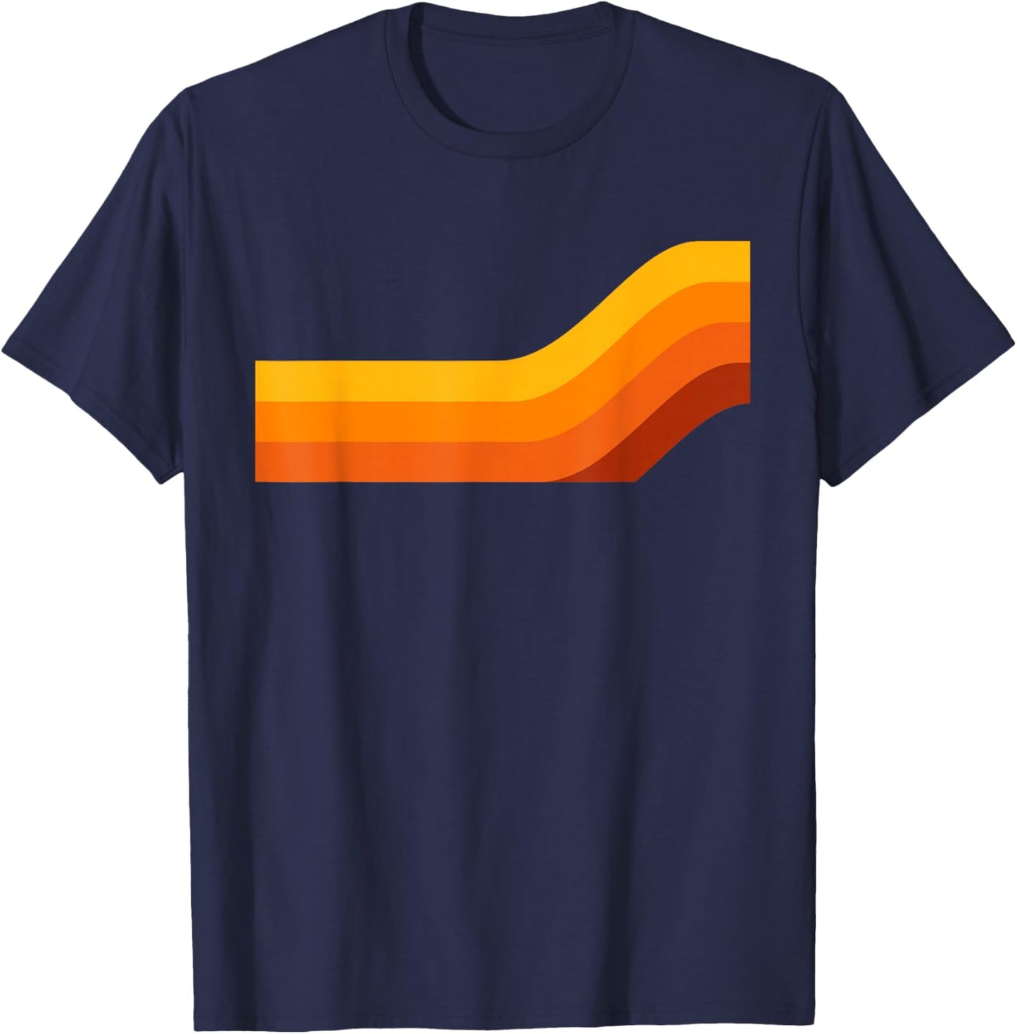 Pop Art, Retro, 1960s Vintage Modernism Graphic, Stripes T-Shirt - T-Shirt | Navy