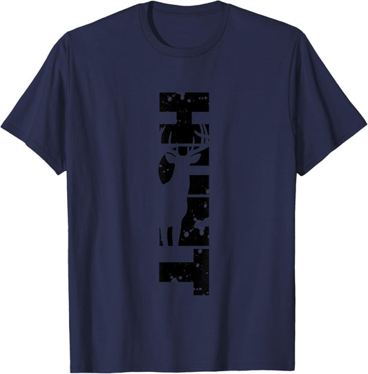 Outdoor Antlers Elk Deer Hunting T-Shirt - T-Shirt | Navy