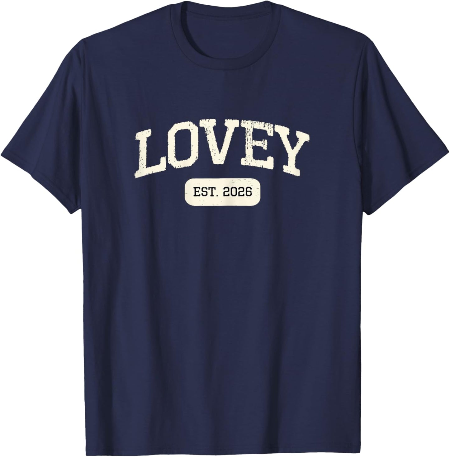 New Lovey Est 2026 1st First Time Pregnancy Announcement T-Shirt - T-Shirt | Navy