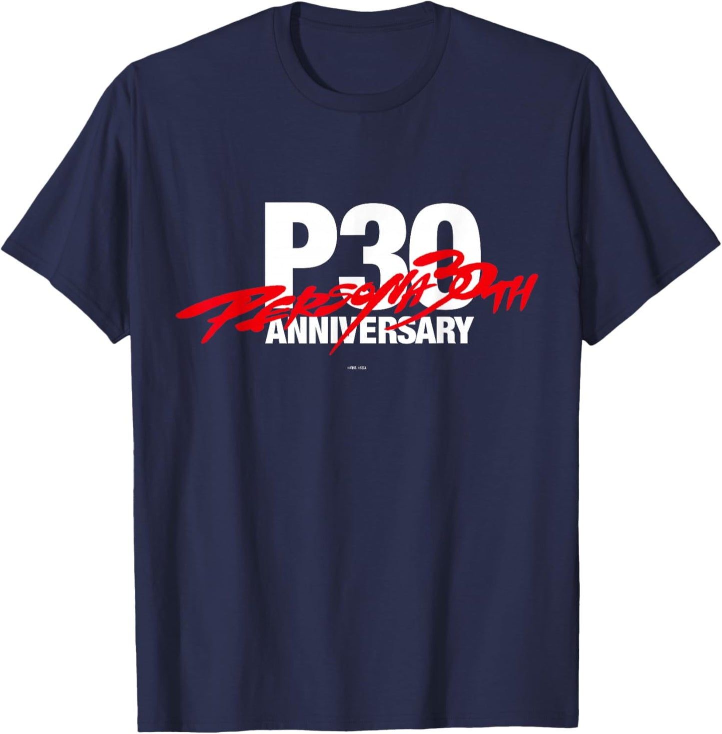 Persona 30th Anniversary Black Logo ATLUS T-Shirt - T-Shirt | Navy