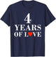 4 Years of Love Classic 4th Marriage Anniversary Couple T-Shirt - T-Shirt | Navy
