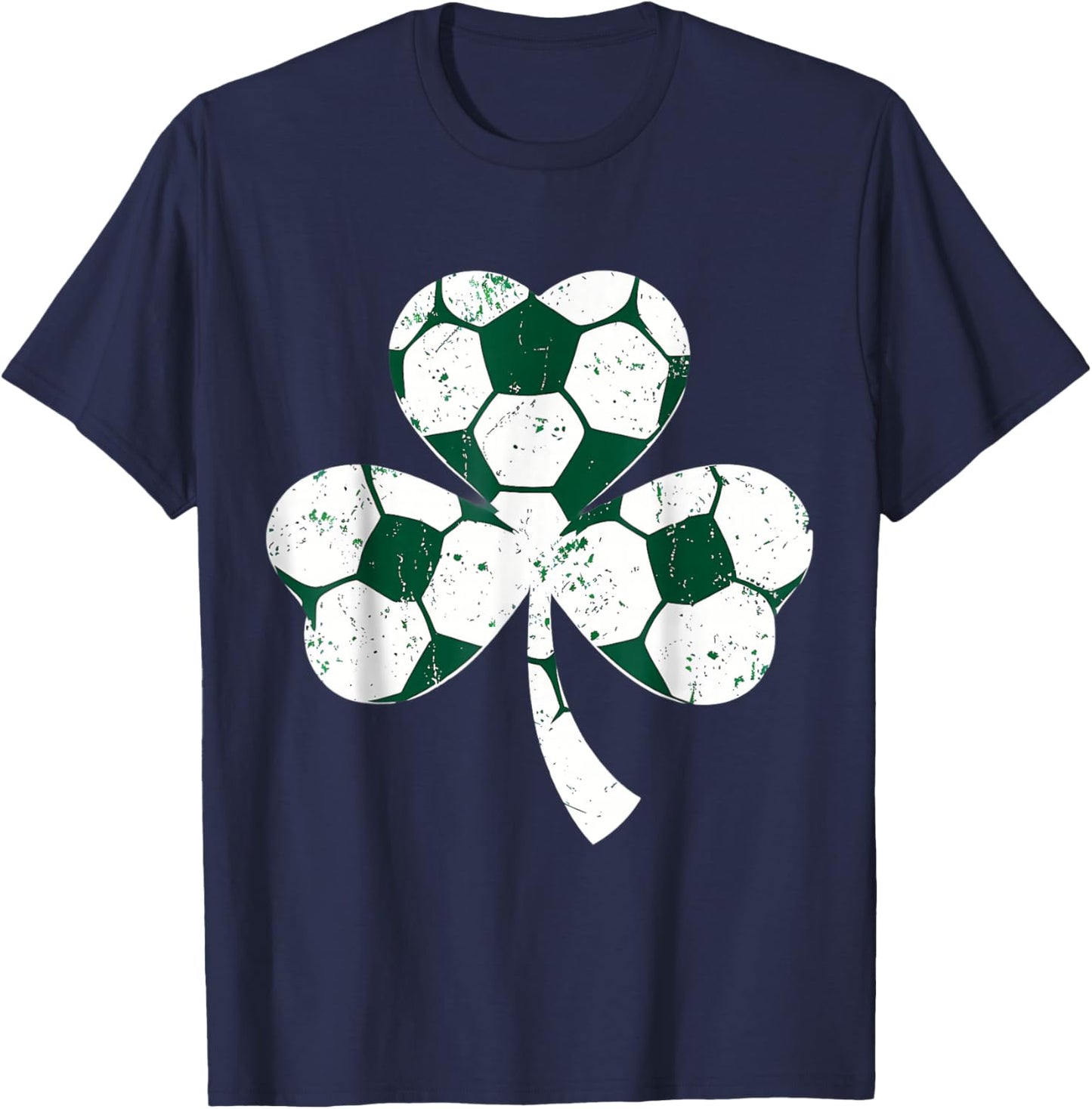 Soccer St Patricks Day Boys Girls Men Women Shamrock Green T-Shirt - T-Shirt | Navy