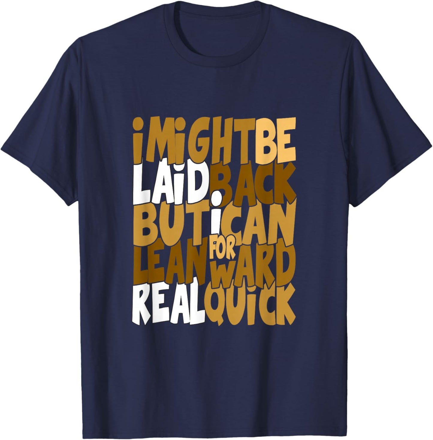 Brown Color Real Quick Brown Graphic T-Shirt - T-Shirt | Navy